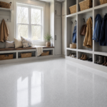 Epoxy colored sand flooring for shop