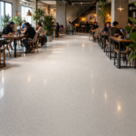 Epoxy colored sand flooring for main lobby