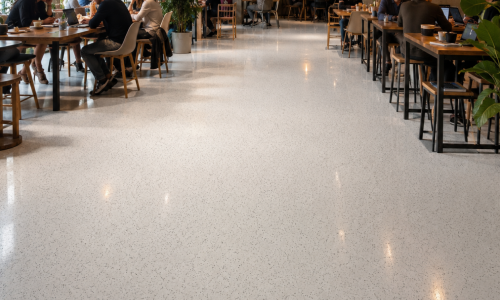 Epoxy colored sand flooring for main lobby