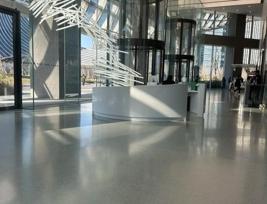epoxy colored sand coating for commercial mall